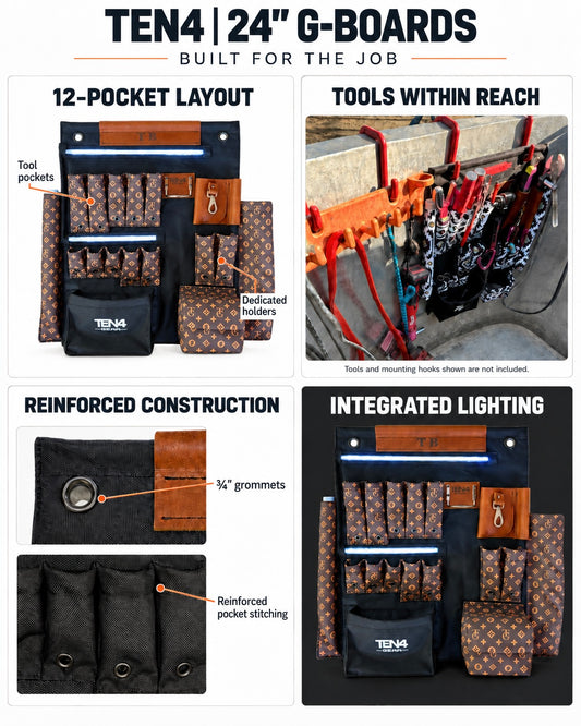 24" G-Board™ – Lighted Lineman Tool Board – 6,500 Lumen LED Tool Apron | USB
