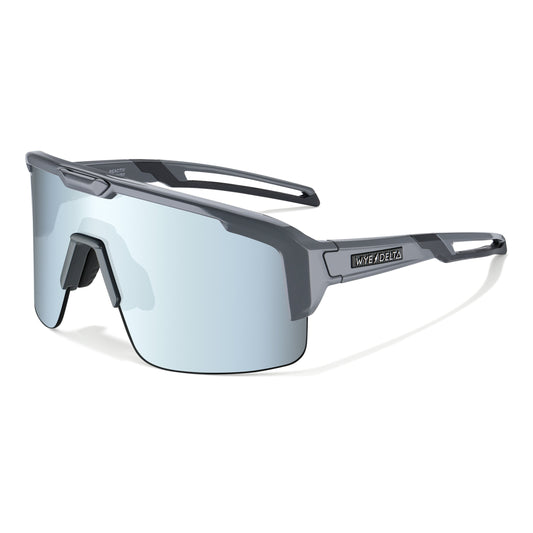 Z87+ REACTIV Phantom, gray wraparound frame and mirrored lens, three-quarter view