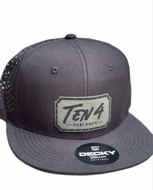 Black/ Grey Leather Snapback