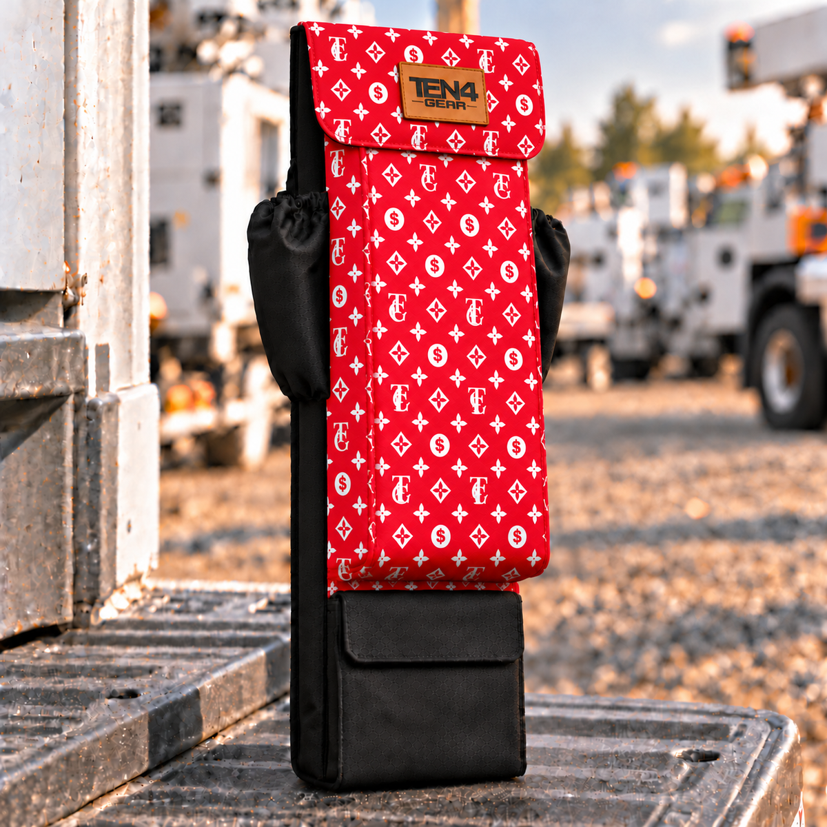 TG Red Utility Glove & Sleeve Bag — 29 inch Velcro Flap; extra bottom pocket; approved TEN4 GEAR patch