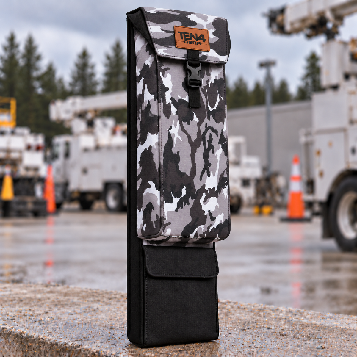 Urban Camo Classic Glove & Sleeve Bag — 29 inch Buckled Formed Lid; extra black bottom pocket; approved TEN4 GEAR patch