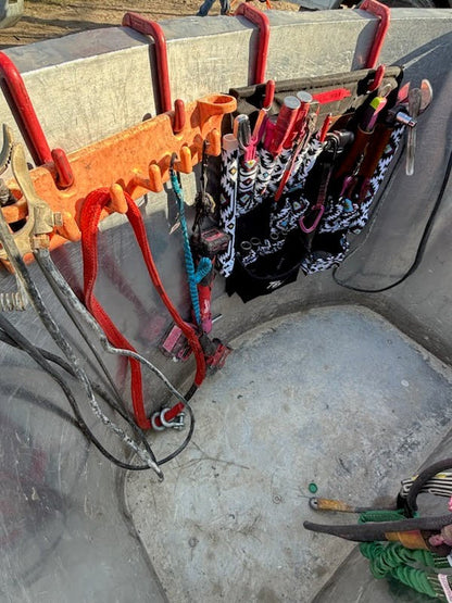 24-inch TEN4 Tool Board loaded with hand tools and mounted in a work bucket.