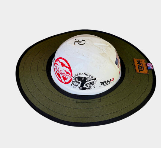 Solid Green Hard Hat Sun Shade Visor – Water-Resistant Worksite Visor for Full Brim & Kask Hard Hats