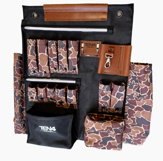 24″ G Board – Lighted Lineman Tool Board, brown camo board with light strip and lower pouches