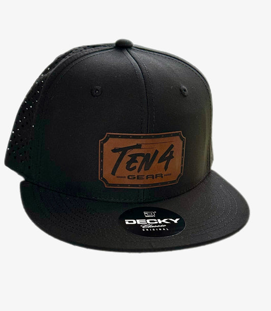 Black/ Brown Leather Snapback