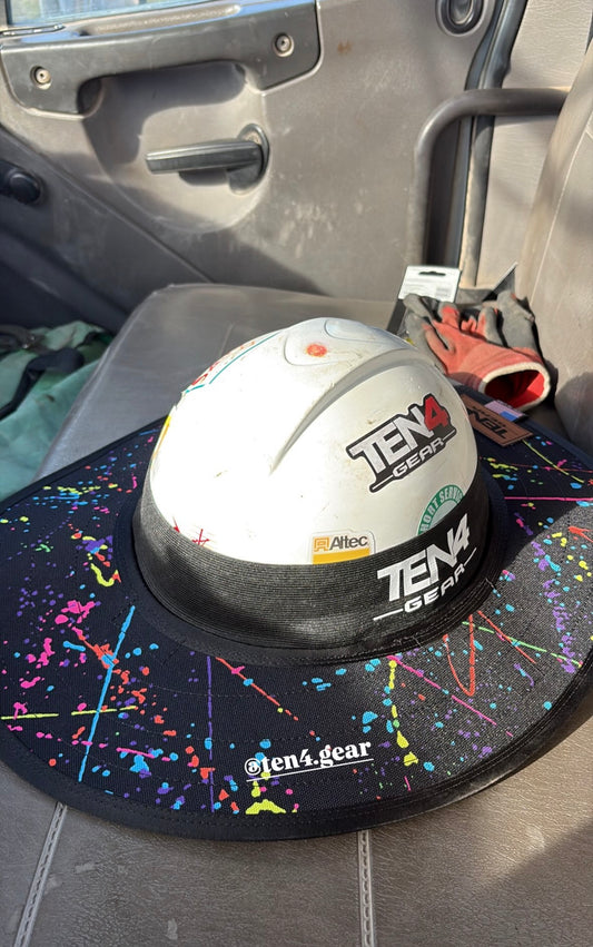 Splatter Hard Hat Sun Shade Visor – Water-Resistant Worksite Visor for Full Brim & Kask Hard Hats