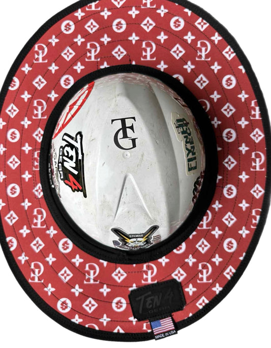 TG -Red Hard Hat Sun Shade Visor