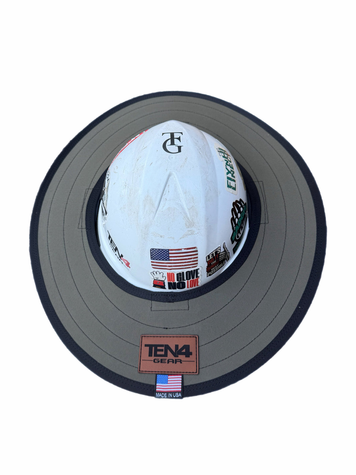 Ranger Green sunshade — shade-only reference photo for matching set; hard hat not included