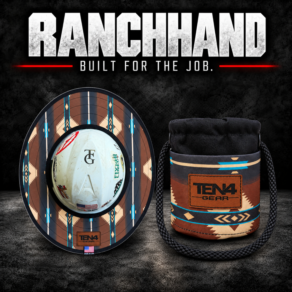 RanchHand matching sunshade and Grunt Sack set; hard hat not included