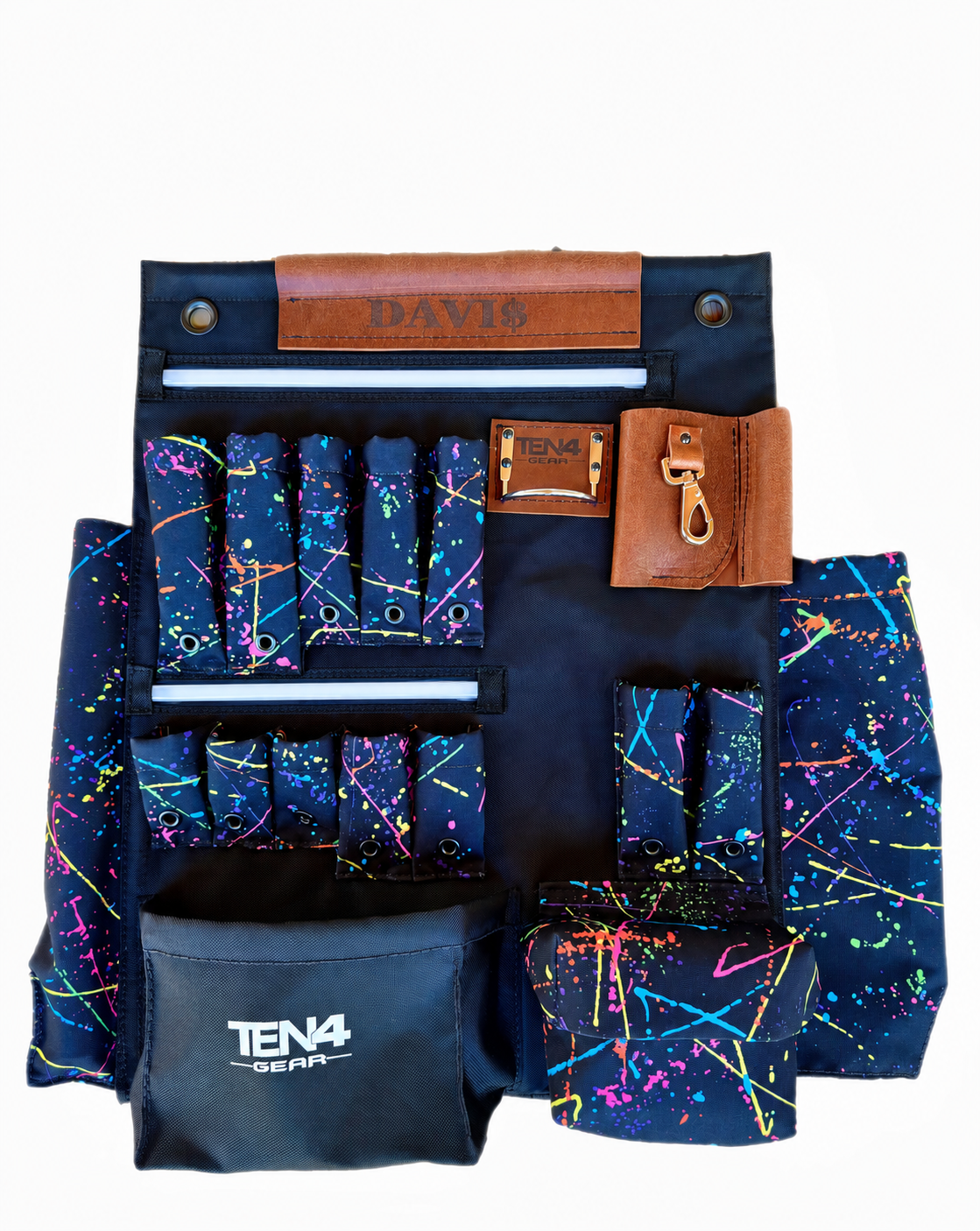 Splatter 24in TEN4 G Board with two integrated LED strips and original woven-fabric pocket layout.
