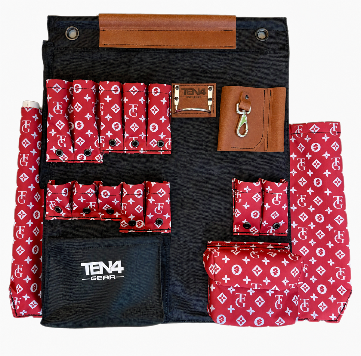 24-inch TEN4 Toolboard in TG Red, non-lighted version with original pocket layout and woven fabric texture.