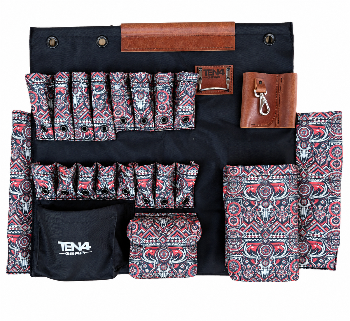 Cowboy 32 in TEN4 non-lighted Toolboard with the 32-inch 16-pocket layout, three mounting grommets and woven patterned fabric.