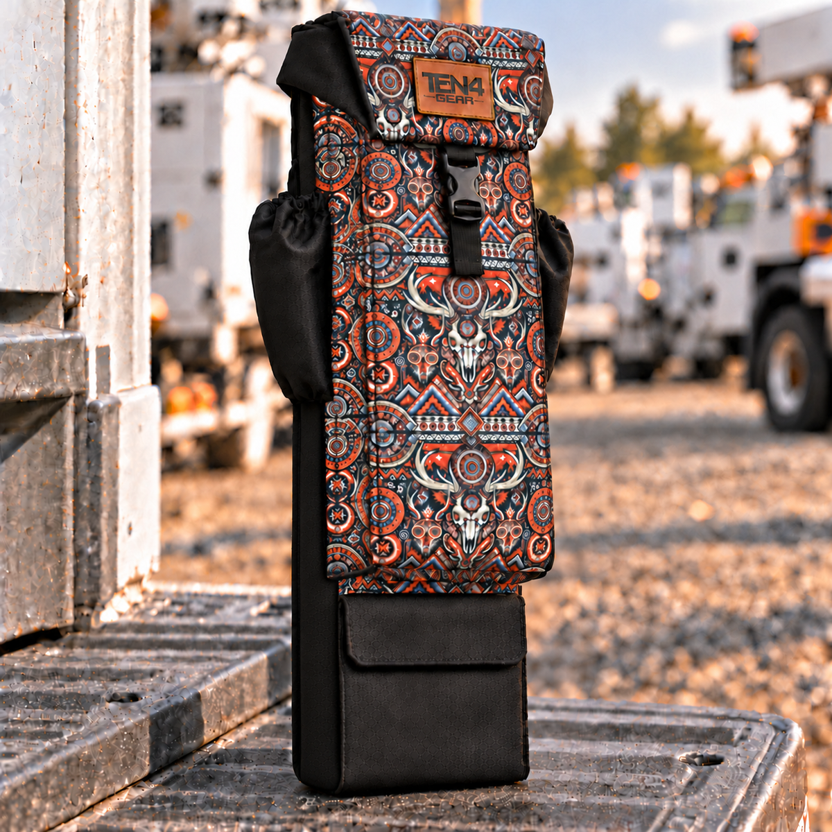 TEN4 Gear Cowboy 29-inch Utility bag, matching patterned gusset, black rear backing and lid sides
