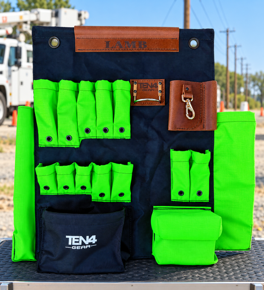 TEN4 Gear electric lime 24 inch tool at an outdoor utility worksite