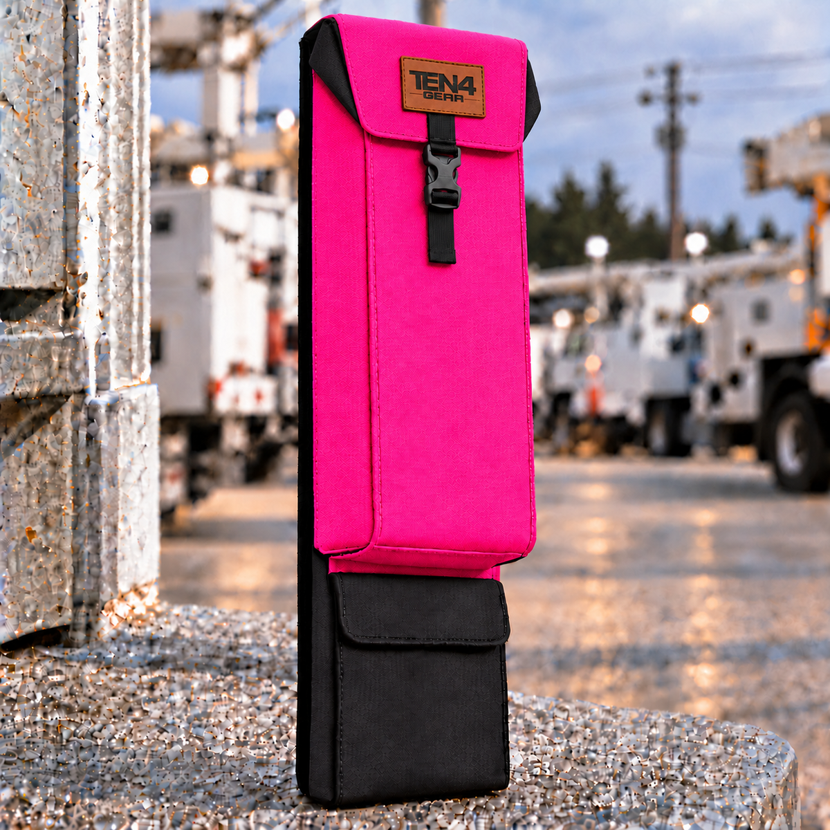 Electric Pink Classic Glove & Sleeve Bag — 29 inch Buckled Formed Lid; extra bottom pocket; approved TEN4 GEAR patch
