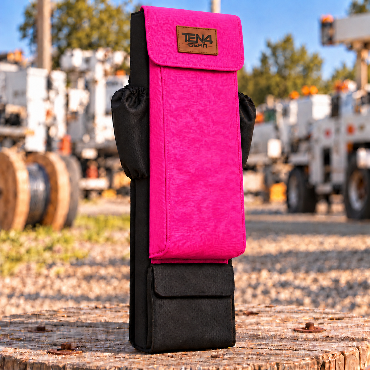 Electric Pink Utility Glove & Sleeve Bag — 29 inch Velcro Flap; extra bottom pocket; approved TEN4 GEAR patch