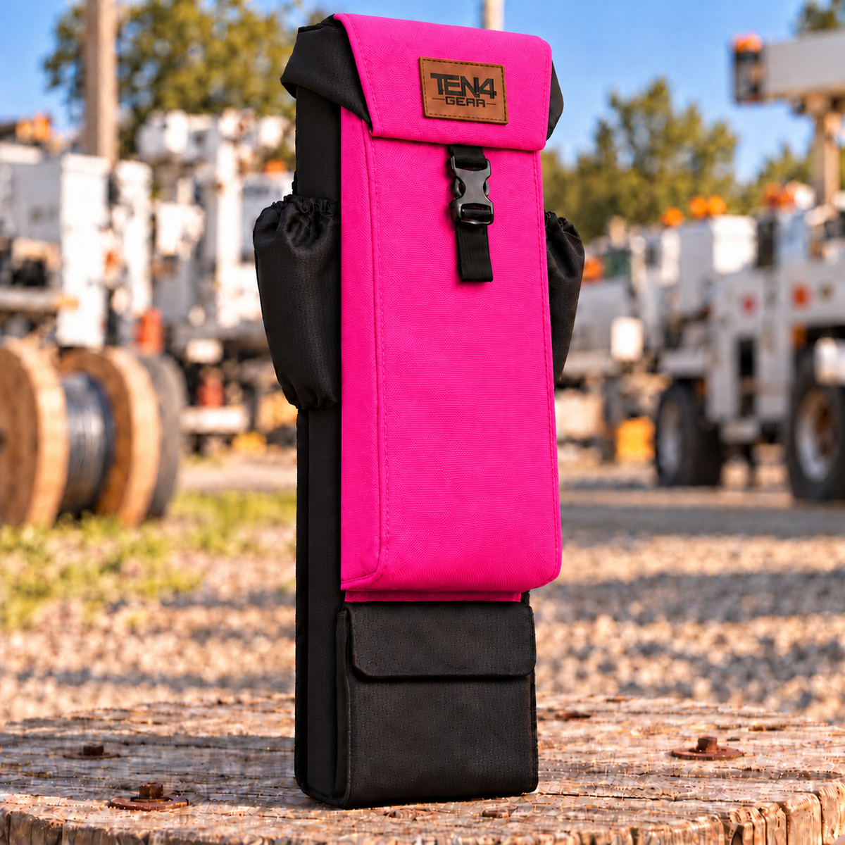 TEN4 Gear Electric Pink 29-inch Utility bag with formed lid and buckle, matching body gusset, black rear backing and black lid sides