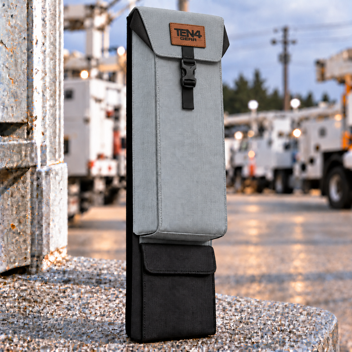 Gray Classic Glove & Sleeve Bag — 29 inch Buckled Formed Lid; extra bottom pocket; approved TEN4 GEAR patch