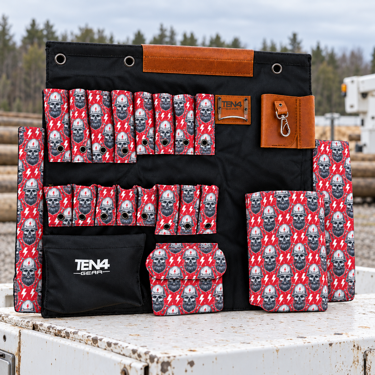 Hoss 32-inch TEN4 Tool Board at an outdoor utility staging yard