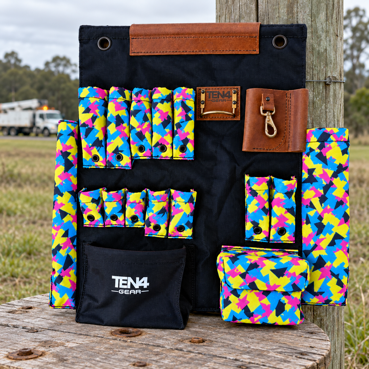 Pop Rocks 24-inch TEN4 Tool Board at an outdoor utility worksite