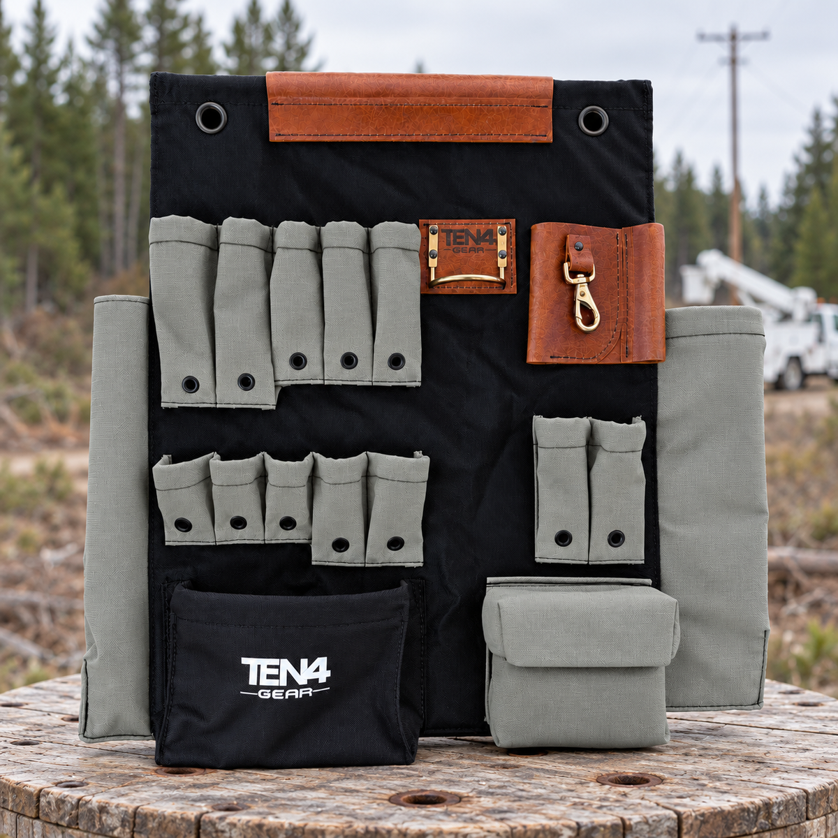 Ranger Green 24-inch TEN4 Tool Board at an outdoor utility worksite