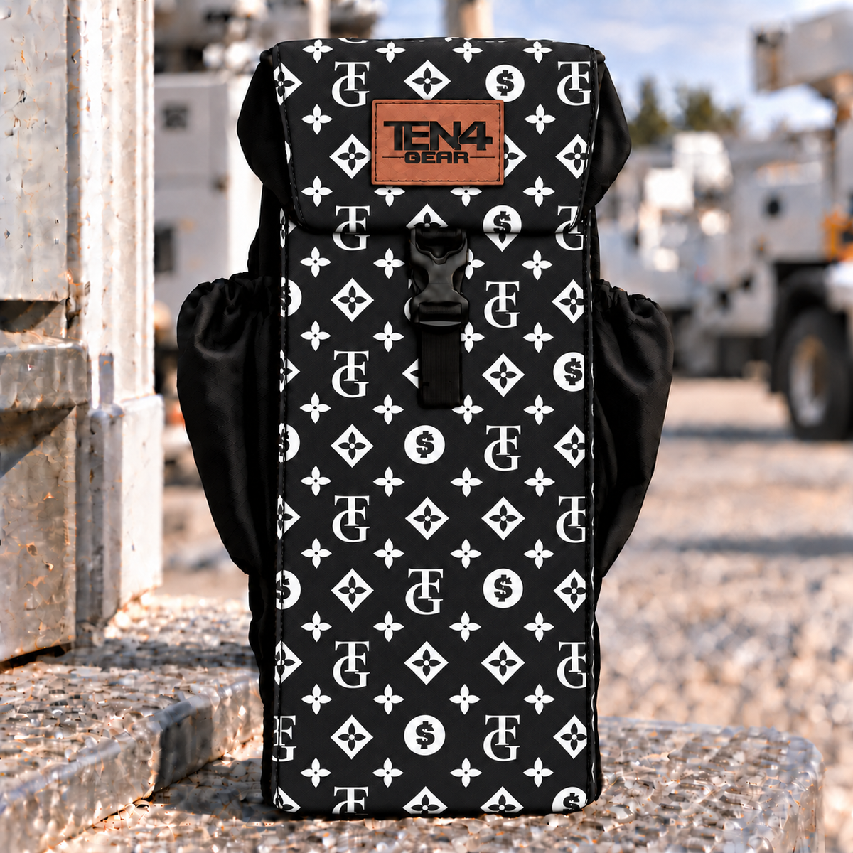 TEN4 Gear TG Black Utility glove and sleeve bag with formed buckle lid and two black side pockets