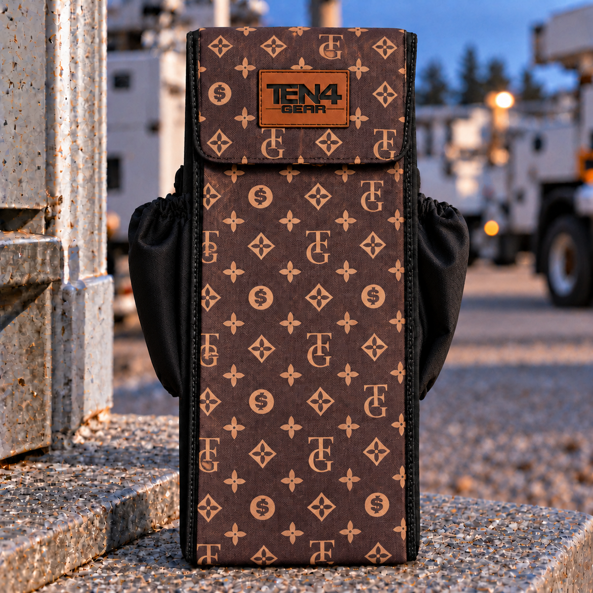 TG Brown Utility with two black side pockets — Velcro Flap; shared 18 and 20 inch photo