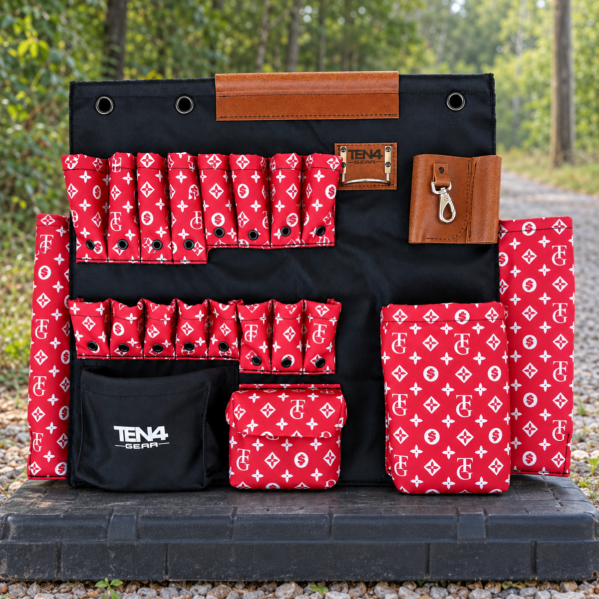 TEN4 Gear TG Red 32 inch tool in a utility field setting