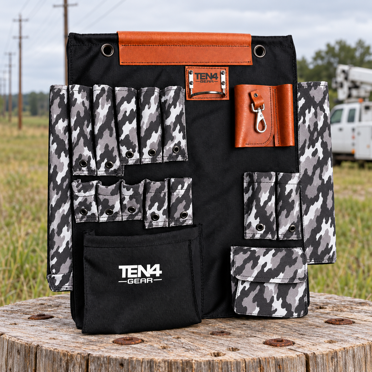 Urban Camo 24-inch TEN4 Tool Board at an outdoor utility worksite