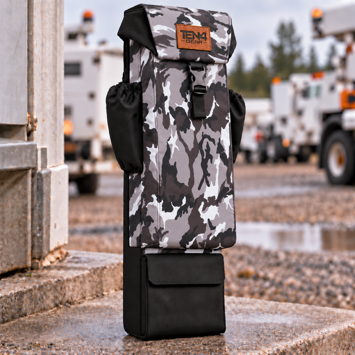Urban Camo 29-inch Utility — matched to approved 29-inch Urban pattern; Buckled Formed Lid; approved rectangular TEN4 GEAR patch